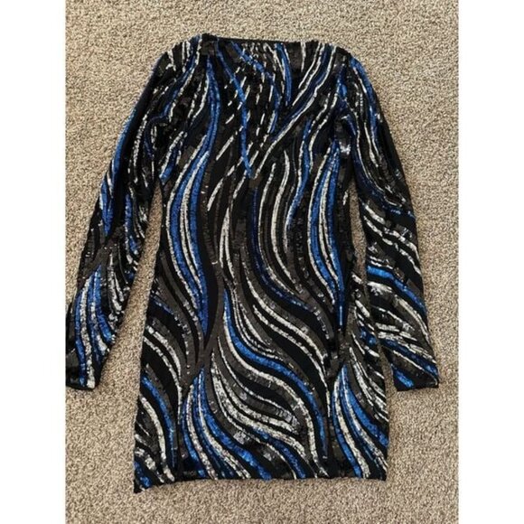 Wow Multi Color Sequin Glitter Embellished Mini Bodycon P - Picture 8 of 9